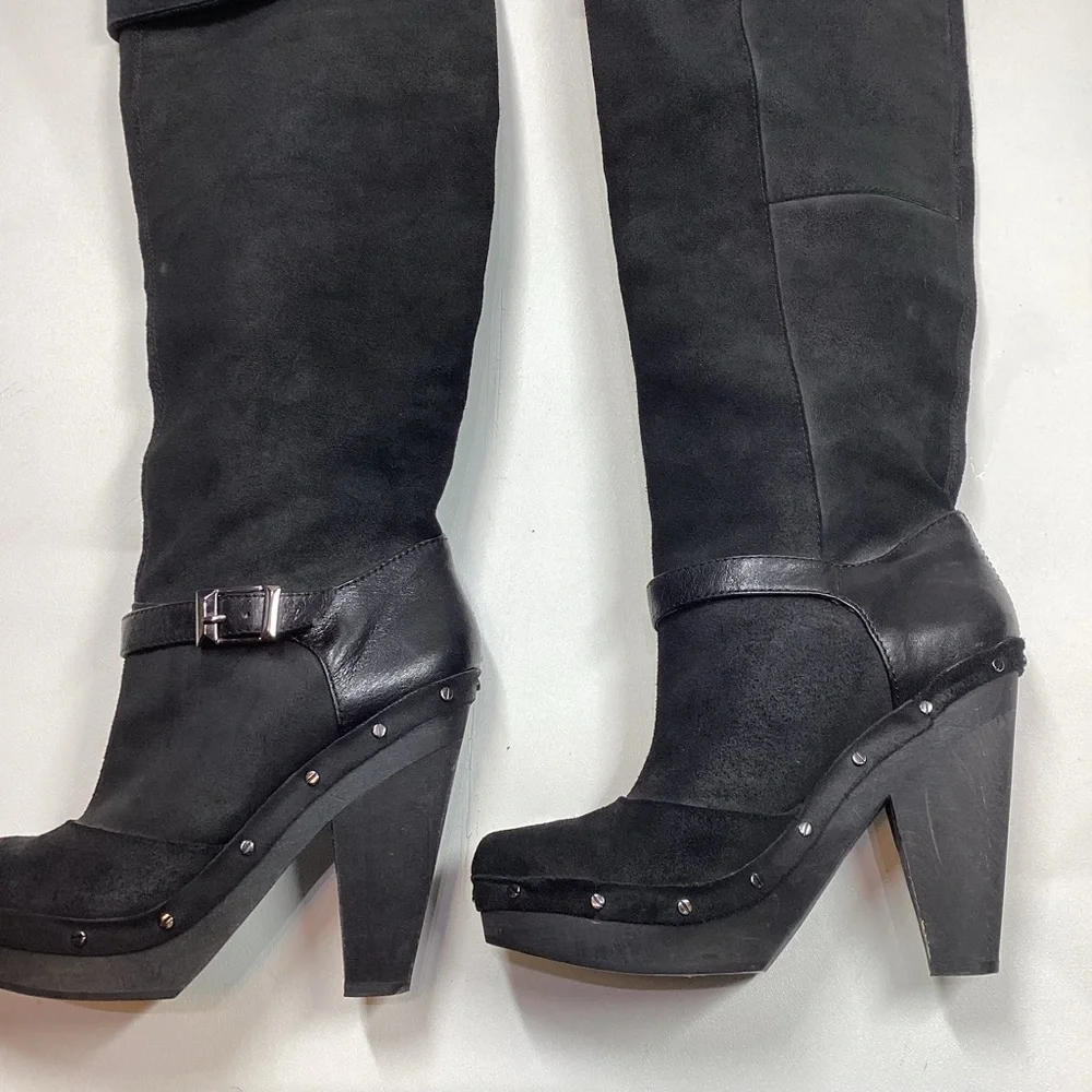 Rachel Roy Rfenkala Suede Boots Size 7 Black